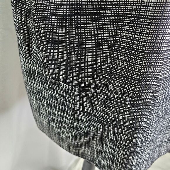 Talbots Black Plaid Quarter Sleeve Button Front Blazer Jacket Size 14 - Picture 11 of 13